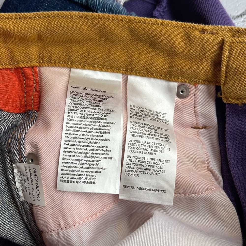 CALVIN KLEIN JEANS | Colour blocked denim cutoff shorts - Picture 6 of 10